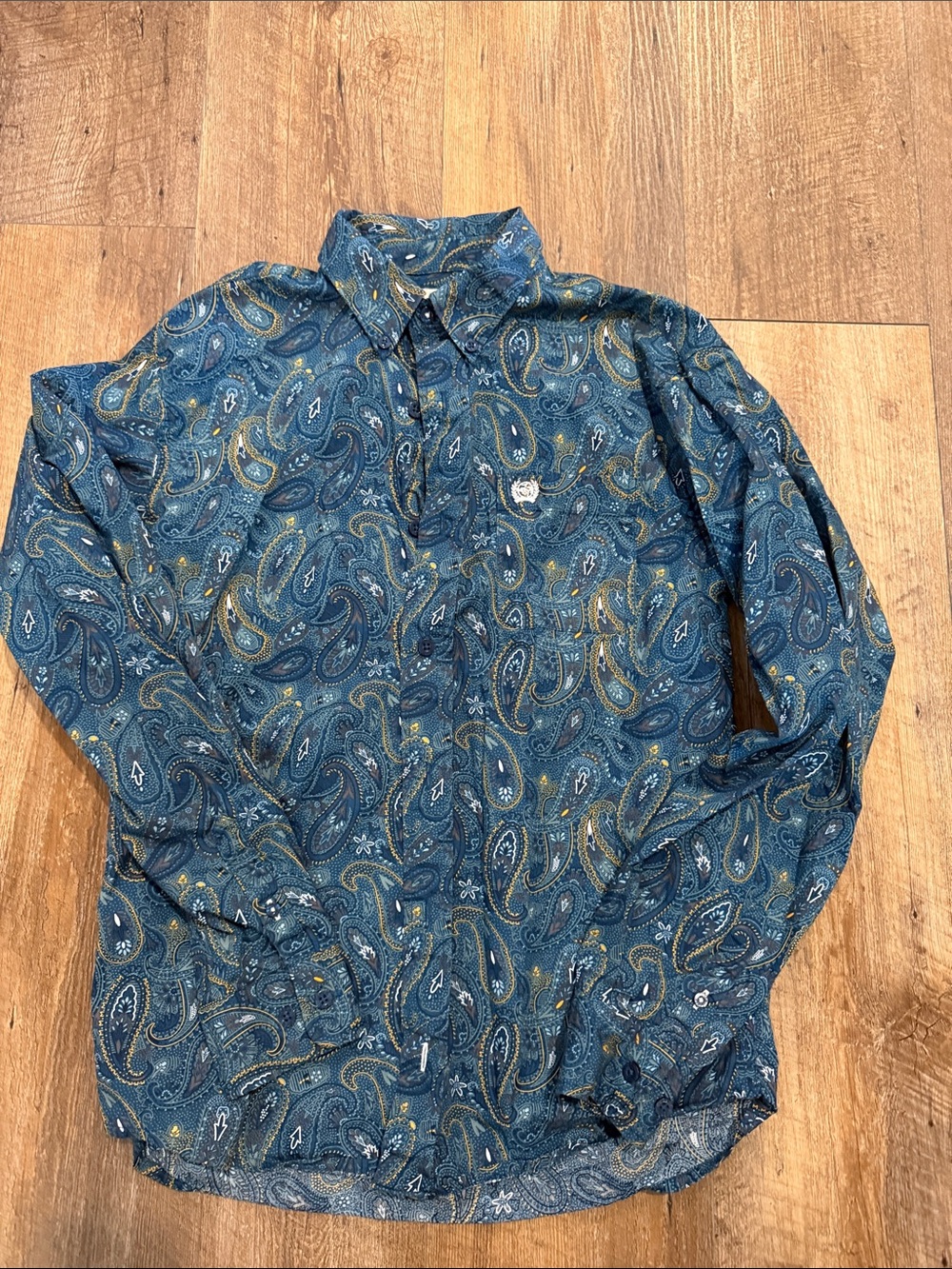 Cinch Boys Blue Paisley Button-Down Shirt